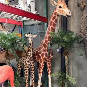 Soporte personalizado gigante de fibra de vidrio, jirafa de resina 3d, jirafa de resina, temática animal, accesorios de jirafa