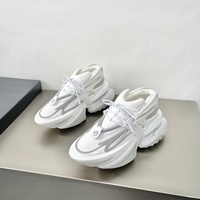 Chaussures de sport décontractées pour hommes à semelle épaisse avec logo personnalisé, style fusée spatiale, baskets chunky confortables de couleur blanche