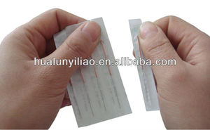 Shunhe 100 pièces/boîte Aiguilles d'<span class=keywords><strong>acupuncture</strong></span> stériles jetables à manche en acier inoxydable certifiées CE ISO avec emballage en papier de dialyse - Product Image 5