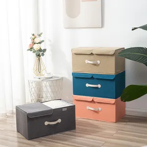 New portable storage box bedroom clothing toy storage box foldable drawer without cover cotton and linen storage box
