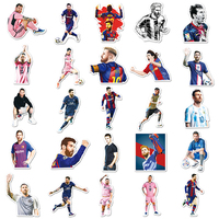 101 buah kualitas tinggi kartun sepak bola bintang stiker Die Cut PVC cetakan kartun Messi stiker