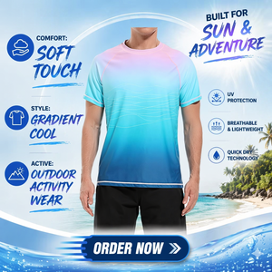 High Quality Customized Wholesale Sublimation Men's UPF 50+ UV Sun Protection Breathable Quick Dry Short Sleeve Shirt Rash Guard