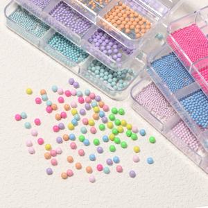 Nouveau <span class=keywords><strong>Macaron</strong></span> Couleur <span class=keywords><strong>Mini</strong></span> taille mixte En Acier Inoxydable Caviar Perles Nail Art Décorations charmes - Product Image 5