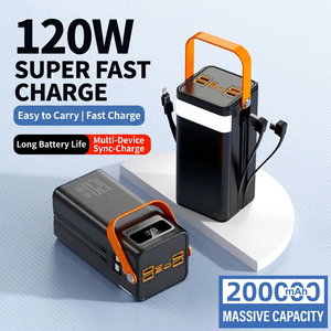 Mini station d'alimentation portable 160000mAh 120W à charge rapide avec deux câbles pour le camping, le streaming en direct et les motards - Product Image 3