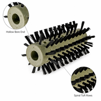 Brosse de nettoyage industrielle DIY à rouleau, en acier et poils PP, 15 mm, spirale, cylindre, noyau en plastique, pour panneaux, dépoussiérage, taille personnalisée, OEM