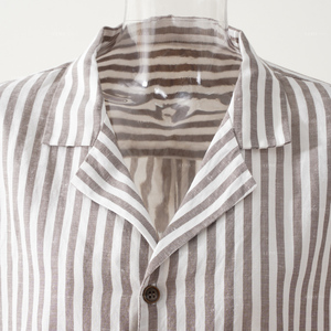 <span class=keywords><strong>Pigiama</strong></span> da <span class=keywords><strong>Uomo</strong></span> in Misto Lino a Righe Personalizzato, Set con <span class=keywords><strong>Camicia</strong></span> a Maniche Lunghe e Pantaloni Lunghi per Adulti - Product Image 5