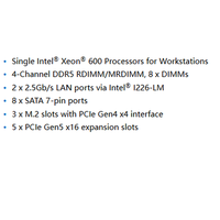 Carte mère de station de travail ATX MW54-HP0 avec un seul socket Intel 4170-2 (LGA 4170-2), prise en charge DDR5