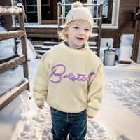 Suéter de Bebé Personalizado con Nombre Bordado a Mano, Suéter de Punto con Nombre de Bebé Personalizado, Regalo de Cumpleaños para Niño, Suéter de Bebé Bonito de Punto