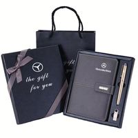 Ensemble cadeau de papeterie de luxe personnalisable 2024, carnet de notes, cadeaux promotionnels d'affaires, carnet en cuir rouge A5 avec stylo