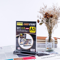 Support de Table Transparent pour Cartes Publicitaires – Présentoir de Menu Durable en PS pour Bureau, Plusieurs Tailles Disponibles, Support d'Affichage d'Affiches