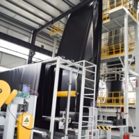 Máquina de línea de soplado de geomembranas de 8000 mm con motor de un solo tornillo HDPE/LDPE y caja de engranajes PLC para película impermeabilizante de construcción