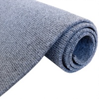 Tapis carré en polyester rayé épaissi, style luxe léger, parfait pour les chambres et les salons.