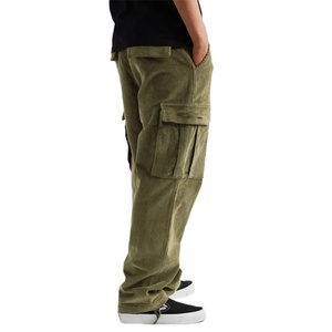 Pantalones Cargo Chino Casuales de Pana para Hombre, de Pierna Recta, con Logotipo Personalizado y Bolsillos Grandes - Product Image 2