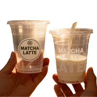 Gobelets en plastique rigide épais personnalisés avec logo imprimé en usine, 16/24 oz, pour thé à bulles Boba, jus, smoothie, café glacé avec couvercle
