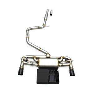 Échappement sur mesure à fixation par boulons pour VW GOLF 7/7.5 MK7/MK7.5 1.4T 2014-2020 Boska, avec silencieux intermédiaire résonné en acier inoxydable et silencieux arrière (Catback) - Product Image 1