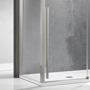 Kamalu KSA5000AS 70x120 porta doccia scorrevole con 70cm laterale fisso in acciaio spazzolato 6mm pieghevole telaio inossidabile - Product Image 5