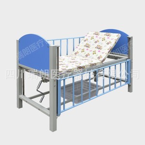 Lit d'hôpital pédiatrique manuel à manivelle unique Sichuan Ruilang avec panier de rangement pour enfants - Product Image 4