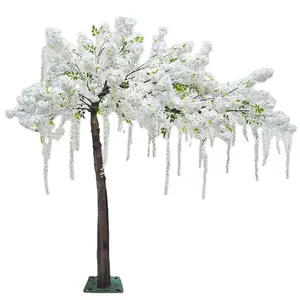 Artificial Plastic Trunk Wedding Decoration Arch Harf Shape Cherry Blossom Tree
