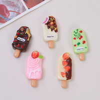Pendentif en résine en forme de crème glacée, fruits et noix, accessoires en résine pour loisirs créatifs, petits accessoires en résine adaptés aux coques de téléphone portable, épingles à cheveux, chaussures
