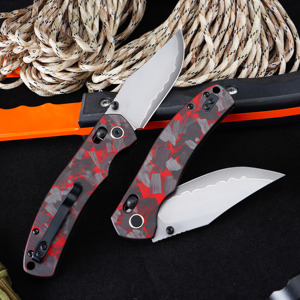 มีดพับพกพาสำหรับตั้งแคมป์ รุ่น GT-T0042-6 ด้ามคาร์บอนไฟเบอร์ใหม่ ใบมีด VG-10 ระบบล็อคแกน - Product Image 6