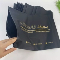 Bolsas de Embalaje de Camisetas Deportivas de Lujo en Negro Mate, Bolsas con Cierre Reutilizables y Reciclables de EVA, Logotipo Dorado Personalizado, 50 Piezas