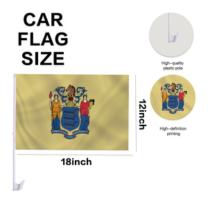Custom Logo New Jersey Car Window <b>Flag</b> 12x18 Inch Double Sided Polyester The <b>Garden</b> State Auto Banner with Clip Bracket Sports - Product Image 2