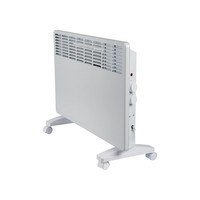 Radiateur à convection sur roulettes autoportant avec thermostat manuel, deux niveaux de puissance, appareil de chauffage intérieur