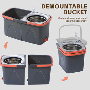 Ensemble de serpillière rotative en microfibre 360 Floor Magic, seau et essoreur, seau double détachable - Product Image 4