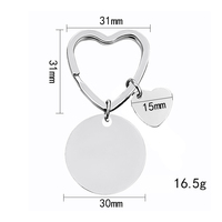 Porte-clés rond vintage personnalisable Ywyougang avec breloque en acier inoxydable, cadeau personnalisé