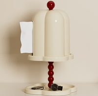 Handtuchbox für Badezimmer ohne Bohrlöcher. Doppelschichtiges Aufbewahrungsregal mit versiegelter staubdichter Abdeckung und Deckel. Retro-Taschentuchbox.