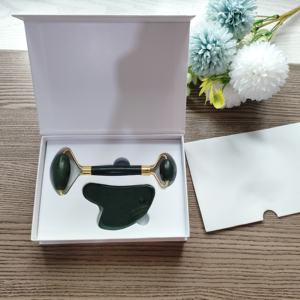 Pietra cosmica nefrite giada strumento di massaggio del viso Gua Sha cura del corpo rullo massaggiatore viso e pettine - Product Image 1