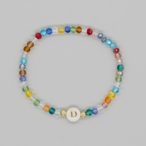Pulsera de oro de concha Bohemia, 26 letras, cuentas de cristal coloridas, pulsera con letras iniciales del alfabeto - Product Image 6