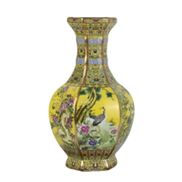 Vase en porcelaine émaillée de Jingdezhen, fait main, famille rose, en céramique, pour fleurs, décoration de hôtel, villa, maison, pièce maîtresse