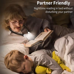Goldmore2, luz LED recargable para libro, 2 manos libres, luz <span class=keywords><strong>de</strong></span> lectura ligera para el cuello, 3 colores, lectura en cama, Clip <span class=keywords><strong>de</strong></span> <span class=keywords><strong>punto</strong></span> <span class=keywords><strong>de</strong></span> <span class=keywords><strong>cruz</strong></span> - Product Image 5
