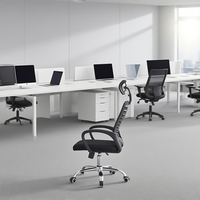 Chaise de bureau ergonomique à dossier haut en maille, avec appui-tête réglable, pivotante et réglable en hauteur, pour le bureau à domicile
