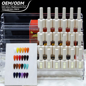 Nouveau Kit de Gels Halloween 2026 de 15 ml – 24 Couleurs Effet Scintillant Effrayant/Tons Vampires – Faible MOQ – Vente en Gros Beauté OEM/ODM - Product Image 1