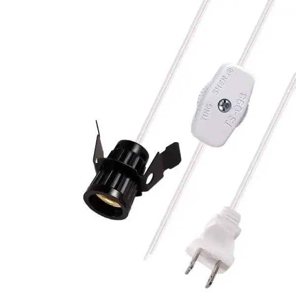 6ft Replacement E12 Socket Lamp Cord Gear Switch 2 Pole Polarized Plug Single Salt Lamp E12 Cord led c7 light for salt lamp