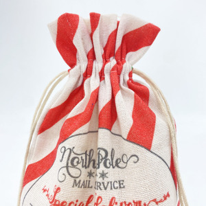 Recyclable <b>Large</b> Santa <b>Christmas</b> Drawstring <b>Gift</b> Present <b>Bag</b> with Use for Photo Frame - Product Image 4