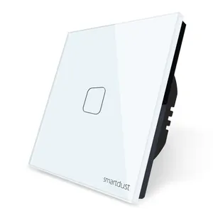 Smartdust Best Price Villa Interruptor 1 Gang 1 Way Glass Panel Smart Home Wall Touch Light Switch