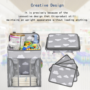 Sac à couches pliable personnalisé en polyester en gros, organisateur de couches pour <span class=keywords><strong>bébé</strong></span>, rangement de couches, chevet, chambre d'enfant - Product Image 5