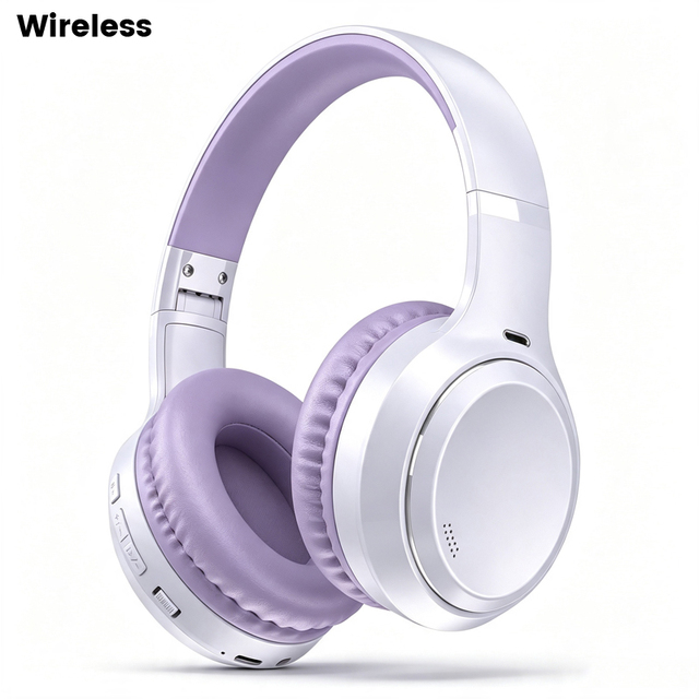 New Foldable BT Wireless Headphones Over-Ear Noise Cancelling Headset Dual Mode Wired Wireless Sport Stereo Earphones