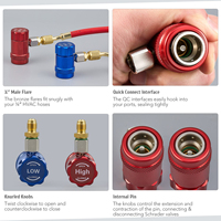 R1234yf Raccord rapide Adaptateurs HP LP et connecteurs de raccord de tuyau AC Coupleurs pour climatisation