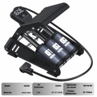Pompe à pied triple cylindre BAIMEI en acier haute pression portable avec manomètre numérique pour vélo et moto – Vente en gros OEM
