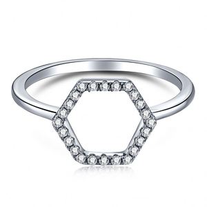 Dylam New Arrival Hot Selling Simple Style Pentagon <b>Rings</b> 5A Level <b>CZ</b> Stone S925 Sterling Silver <b>Rings</b> Designs Women Jewelry - Product Image 1