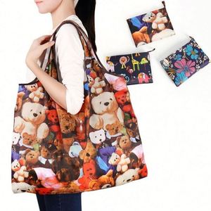 Sac de courses pliable en polyester lavable, écologique, mignon, à motif de dessin animé - Product Image 2