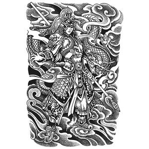 Autocollant de <span class=keywords><strong>tatouage</strong></span> corporel réaliste, couvre les cicatrices, pour femmes et hommes, impression par transfert d'eau, tenue 2 semaines, <span class=keywords><strong>tatouage</strong></span> semi-permanent pour le <span class=keywords><strong>dos</strong></span> - Product Image 3