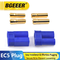 Connecteur d'alimentation mâle/femelle BGEER EC5 5 mm, prise banane, cuivre pur plaqué or, haute conductivité, anti-corrosion pour avion RC