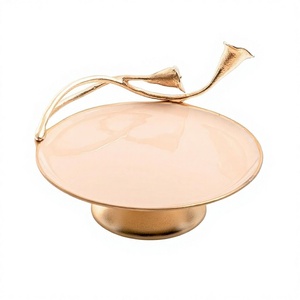 Aluminum Gold And Peach Color <b>Cake</b> Server For Home Tableware Dessert Chocolate Server At Bestest Price - Product Image 1