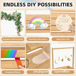 Cesta de Madera para Baby Shower, Cesta de Almacenamiento con Asa, Cesta de Regalo para <span class=keywords><strong>Embarazo</strong></span> - Product Image 5