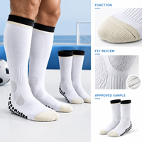Chaussettes de football antidérapantes avec pointes renforcées, noires et ivoire, en Spandex et Nylon, semelle antidérapante, ajustement parfait pour les bottes, talon et pointe renforcés